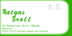 matyas broll business card